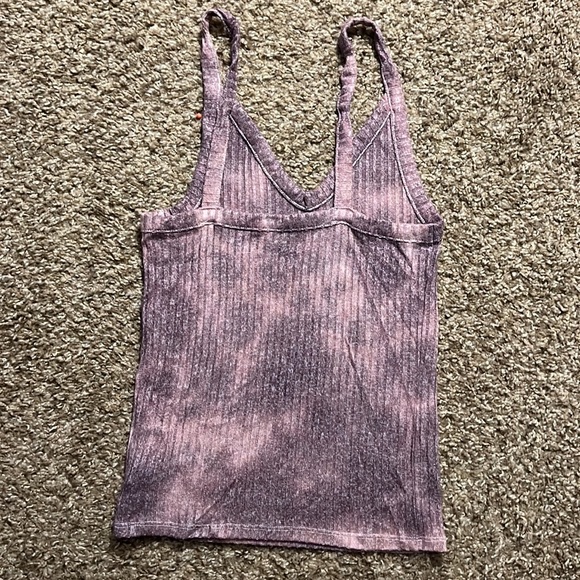 Purple tie dye cropped tank top - Picture 5 of 6